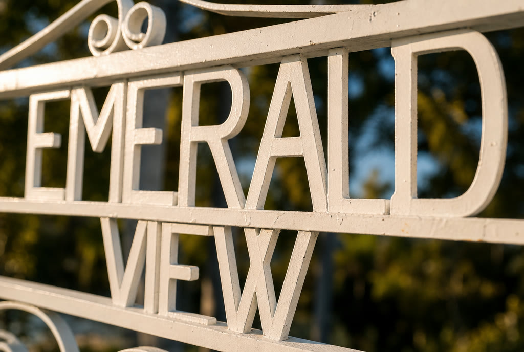 Macro study — EMERALD VIEW worked in white iron
