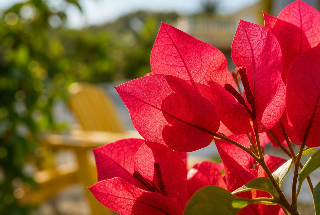 Macro study — backlit bougainvillea bracts